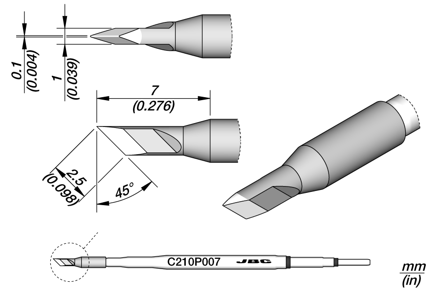 C210P007 - Knife Cartridge 2.5 x 0.1